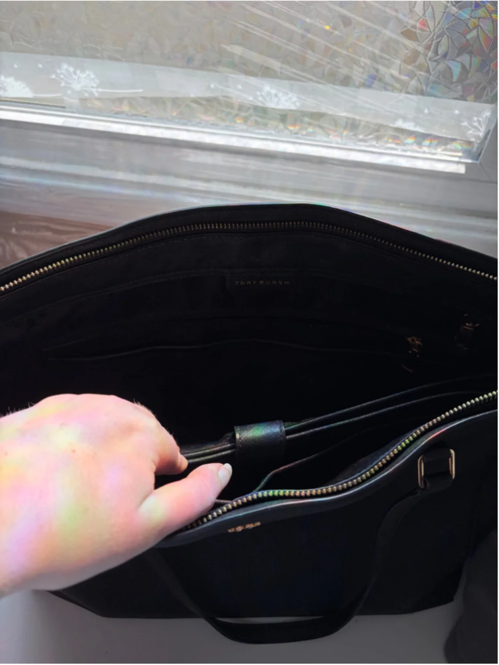 Tory Burch Black Gold work Tote Bag